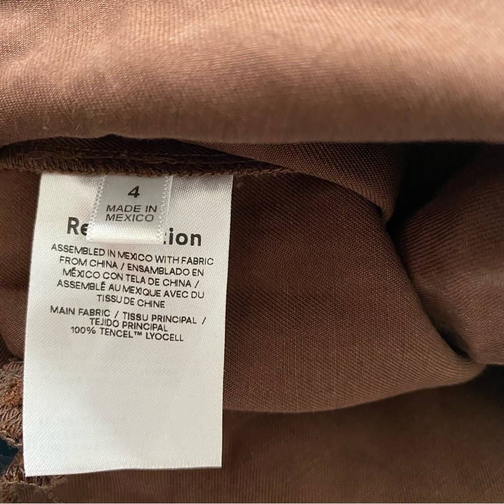 Reformation Chocolate Brown Mason Wide Leg Pants Women’s Size 4 - Picture 6 of 7